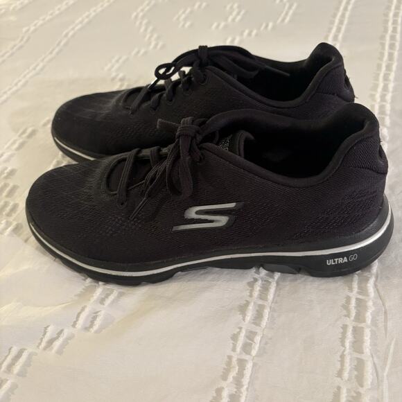 Skechers Ultra GO Black Lightweight Walking Sneakers Comfort Mesh Lace-Up 8.5 - Picture 3 of 6